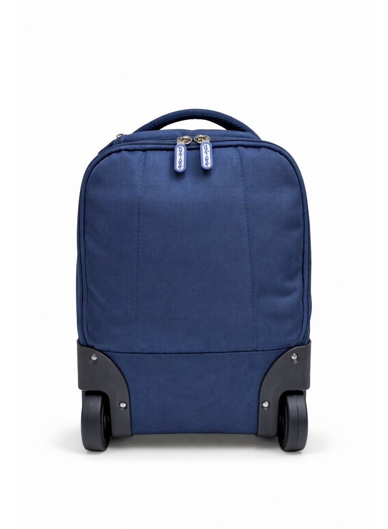 AODASI Premium School Trolley Backpack with Wheels & Retractable Handle â€“ Large Capacity, Laptop Compartment, Durable & Lightweight â€“ Navy Blue - Image 4